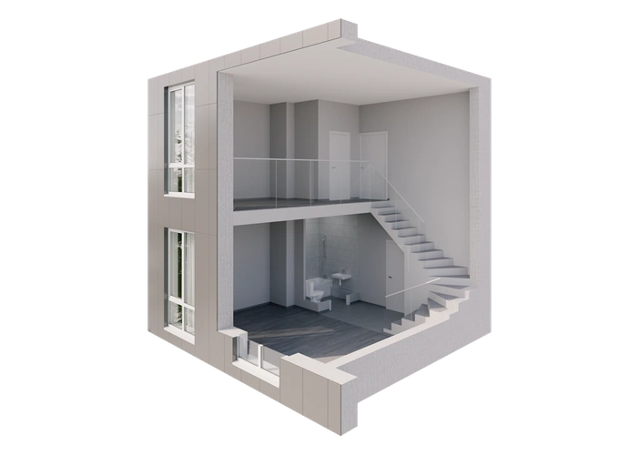 Двухуровневые<br/> <em>1 квартира</em>